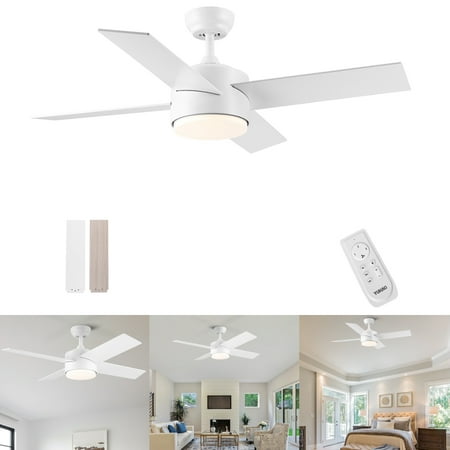 

Ritualay Fans LED Light Furniture 4 Blades 44 In 3 Speeds Ceiling Fan Remote Control Quiet Energy-saving Cooling