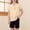 Beige, variant on FAHXNVB Girls Cotton Linen T Shirts Button Short Sleeve V Neck Side Slit Breathable Tees Tops Solid Color Summer Fashion Shirts 4-14 Years