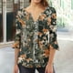 thumbnail image 1 of Fiudx Ropa de Mujer Camiseta Estampada a La Moda para Mujer, Blusa con Mangas 3/4, Camisetas Informales con Cuello En V, 1 of 5