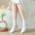 thumbnail image 4 of Daznico Socks for Women - Cotton Socks Women's Mid Tube Socks Autumn and Winter Socks Solid Color White Stockings Mid Tube Socks for Women, 4 of 6