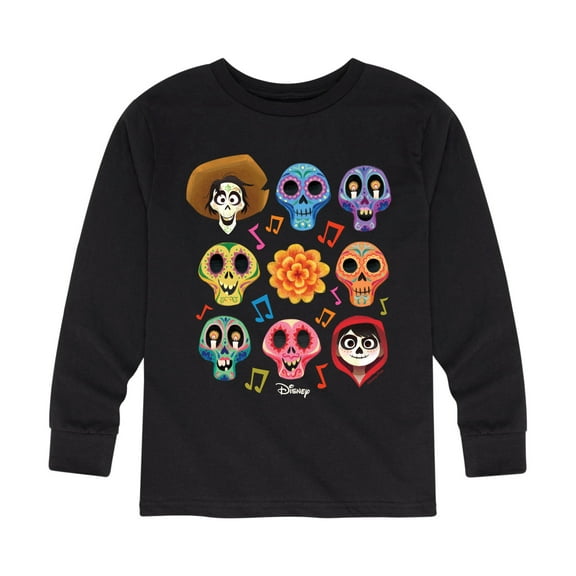 Coco - Musical Skulls - Toddler And Youth Long Sleeve Graphic T-Shirt