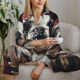 thumbnail image 6 of Daiia Pirate Bulldog On Deck for Women's Long-Sleeved Pajama Set – Soft & Comfortable Sleepwear Button-Up Pajamas Cozy Lounge Wear-Large, 6 of 7