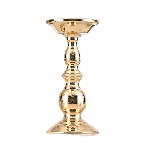 Forma de pilares de hierro Candleholder Fiestas de bodas Piezas de centro Candlestick Color Sólido Cafetería Restaurante Soporte de vela grande Inevent HA010586-02B