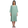 thumbnail image 1 of Moomaya Pyjama en Coton pour Femmes Imprimé Col Rond Chemise de Nuit à Boutons, 1 of 6