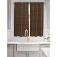 thumbnail image 2 of Dark Brown Rattan Living Room Curtains 2 Panel, Vintage Abstract Wicker Texture Cafe Window Treatment, Extra Long Farmhouse Bedroom Bathroom Kitchen Curtains Drapes 104"x72", 2 of 6