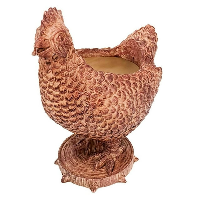 Pot de Fleurs en Résine en Forme de Poulet/coq - Durable, Résistant aux Intempéries, Multi-Usage pour Succulentes/herbes, Décoratif pour Jardin/patio (Lot de 1)