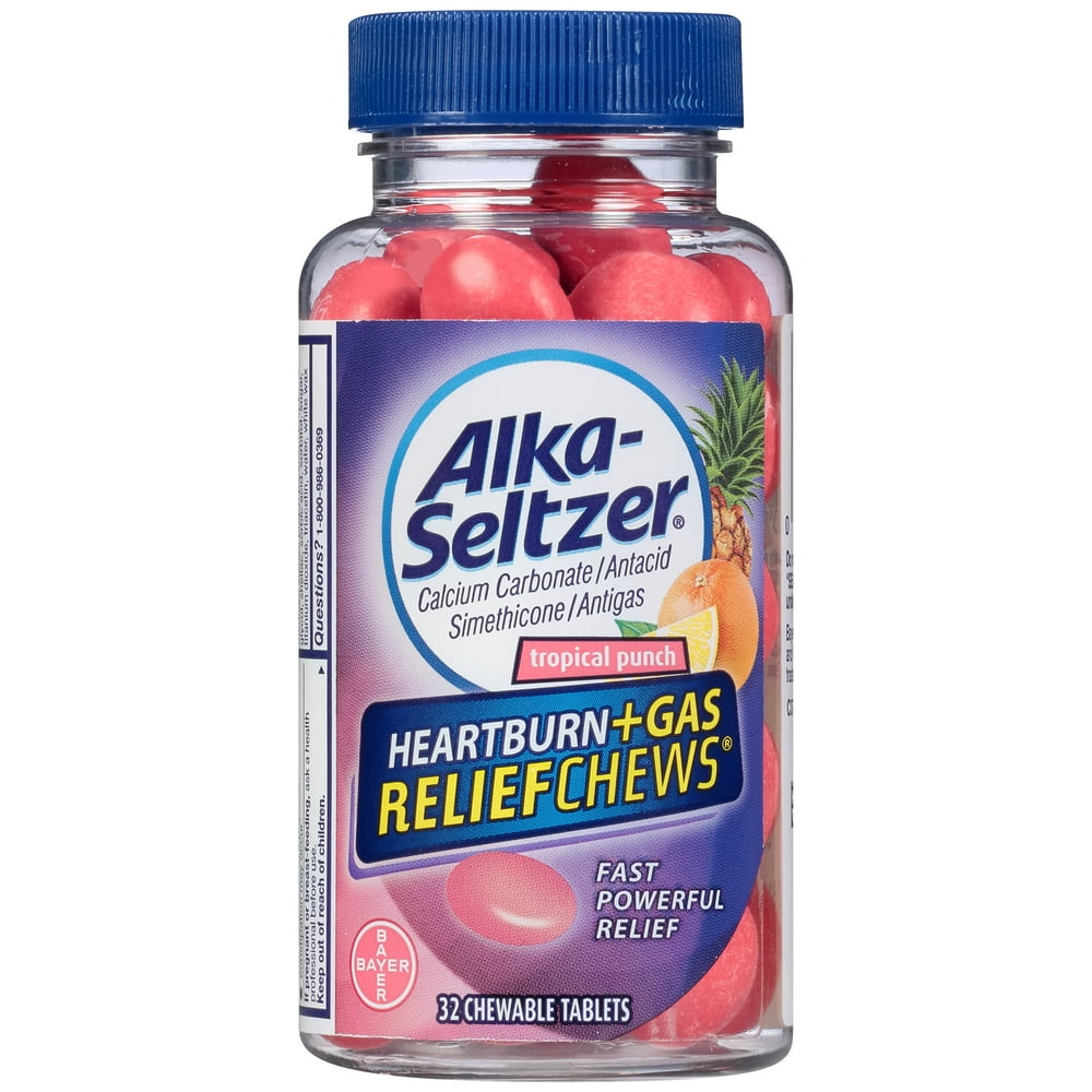 4 Pack AlkaSeltzer Heartburn + Gas ReliefChews Chewable Tablets