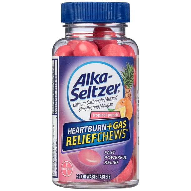 AlkaSeltzer Heartburn + Gas ReliefChews Chewable Tablets, Tropical