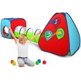 Kiddzery 3in1 Pop Up Tent Toddler Playhouse Set with Play Tunnel