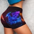 thumbnail image 4 of Goofa Futuristic Red And Blue Bird Printed Workout Shorts Women Seamless Scrunch Butt Lifting High Waisted Gym Booty Shorts Elastic Workout Shorts-Large, 4 of 8