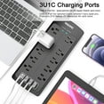 thumbnail image 2 of ONDOG 10 Outlet Surge Protector with 4 USB Ports, Black, 2 of 7
