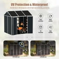 thumbnail image 3 of 8 x 7 FT Outdoor Resin Storage Shed with Floor, All-Weather Garden Shed with Window and Lockable Door, Tool Shed with Sloping Roof and Air Vent for Backyard, Patio, Dark Gray, 3 of 8