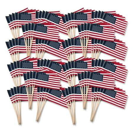 USA Stick Flag 4&quot; x 6&quot; No Tip - 100PK - Walmart.com