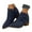 Blue, variant on Women's Ankle Boots Pointed Toe Chunky Stacked Heel Side Zipper Pull on Classic Western Boots