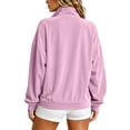 thumbnail image 5 of Xdegoge Womens Velour Track Jackets Long Sleeve Full Zip Up Stand Collar Coats with Pockets Casual Fall Winter Athletic Outerwear, 5 of 8