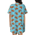 thumbnail image 3 of Bingfone Turtle Print Pajamas Sets for Women Soft Short-Sleeved Pjs with Lounge Shorts Two Piece Sleepwear, 3 of 8