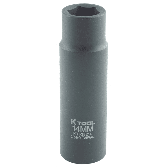 K Tool 38214 Impact Socket, 1/2" Drive, 14mm, 6 Point, Deep
