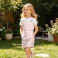 thumbnail image 6 of Bobifish Toddler Girls Suspender Dress Kids Girls Sleeveless Plaid Printed Cross Back Dress With Pocket Casual Kids Girls Dresss, 6 of 7