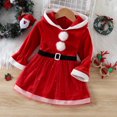 thumbnail image 1 of Vestido de princesa Herrnalise para Navidad, otoño e invierno, para niñas, de manga larga, con capucha y retazos, para niños, vestido de Navidad., 1 of 8