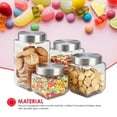 thumbnail image 6 of Home Basics 4 Pieces Glass Canister Set Square Glass, Clear, 6 of 8