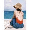 thumbnail image 2 of SikaFu Summer Straw Hat For Women Wide Brim Floppy Panama Sun Hats Female Lady Sunshade Caps Outdoor UV Protect Foldable Beach Sun Cap, 2 of 6