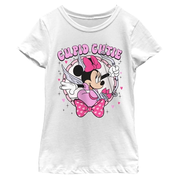 Girls Minnie Mouse Cupid Cutie Badge T Shirt