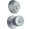 Brinks Keyed Entry Door Knob and Deadbolt Lock, Stainless Steel