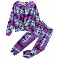 thumbnail image 2 of Oudiya Girls 2 Piece Tie Dye Sweatsuit Clothing Set Twist Front Hooded Sweatshirt and Sweatpants with Pockets, 7-8Y, 2 of 7