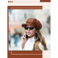 thumbnail image 2 of Minzimin Newsboy Caps for Women 8 Panel PU Leather Apple Cap Vintage Beret Hat Gatsbie Hat for Women Gift, 2 of 6