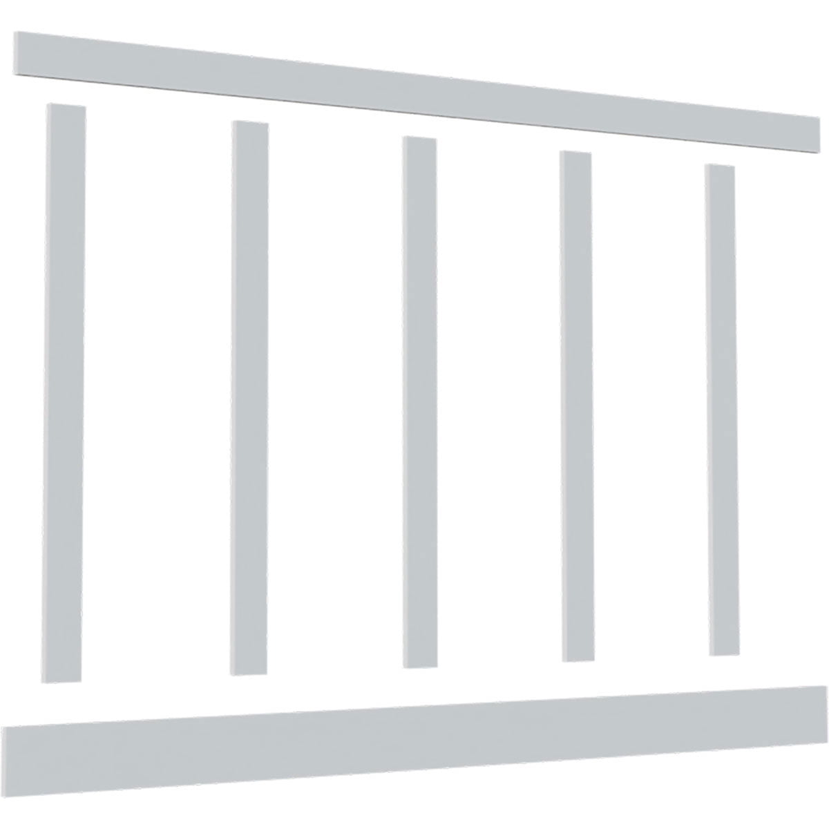 56" Height with 12" to 15" Wide Adjustable Wall Panels, Classic Shaker 8' PVC Wainscoting Kit, (for heights up to 56"H)