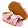 thumbnail image 4 of Infant Baby Girls Sandals Soft Sole T-Strap Toddler Flats First Walkers Summer Shoes, 4 of 7