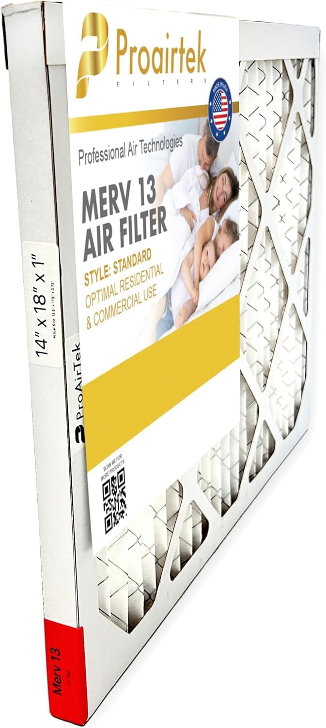 Proairtek AF14181M13SWH Model 14x18x1 Pack of 4 Air Filters, MERV 13; Ideal for Anyone Wanting Clean, Crisp Air in Their Home