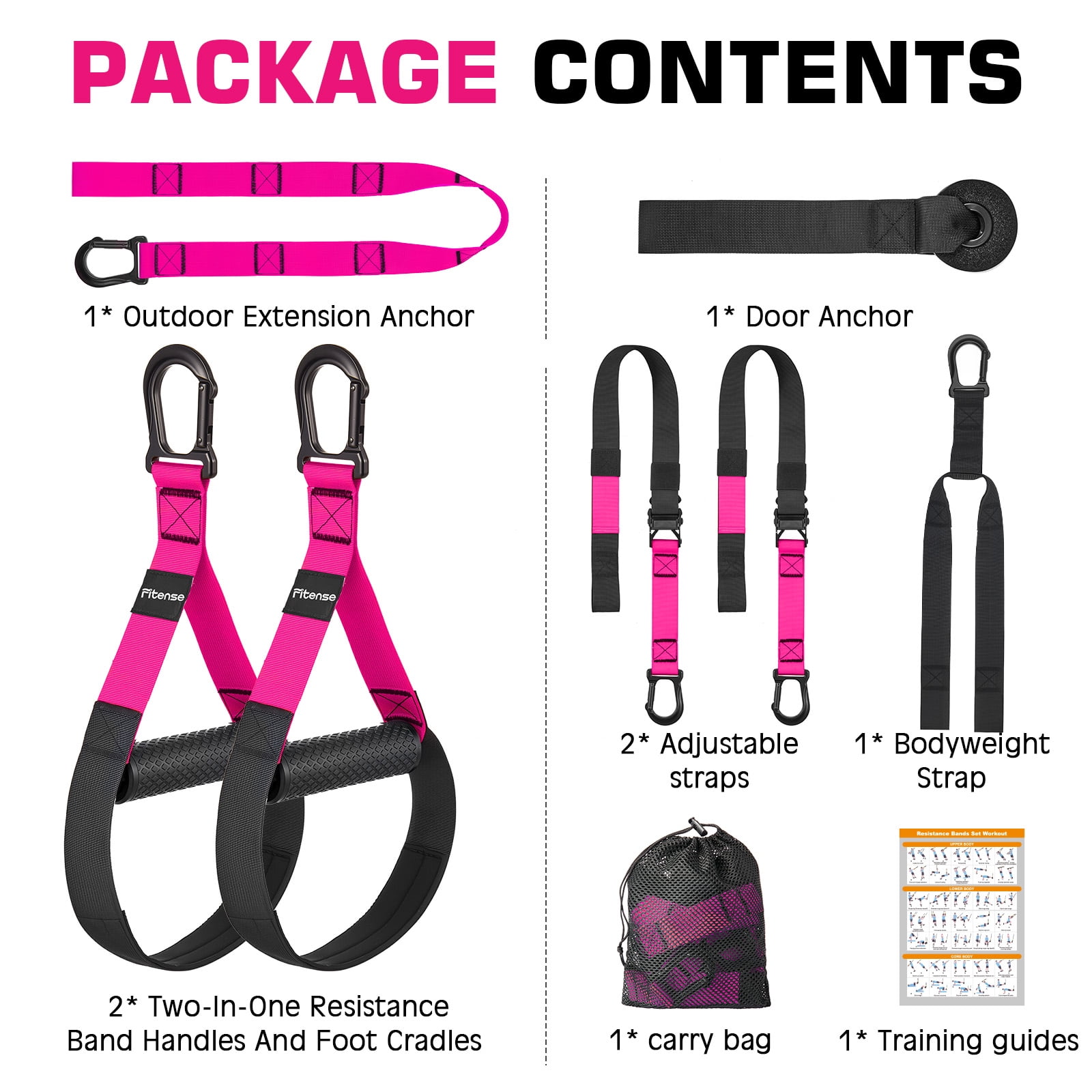 Fitense Pull Up Assistance Bands, Heavy Duty Resistance Band for Pull Up Bar, Adjustable Fabric Workout Bands for Strength Training