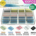 thumbnail image 1 of 100pcs Solder Seal Heat Shrink Sleeve Wire Butt Terminals Connectors Waterproof, 1 of 11