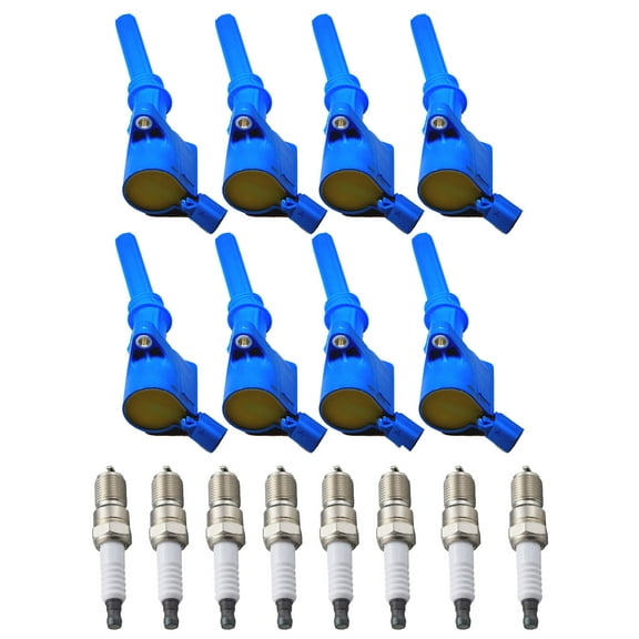 Set of 8 ISA Brand High Performance Ignition Coils and ISA Brand Spark Plugs Compatible with 2009 2010 2011 Ford Crown Victoria 4.6L V8 Replacement for DG508