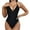 Black, variant on WREESH Women's High Cut V-Neck One Piece Swimsuit Tummy Control Adjustable Bathing Suit Summer Beach Swimwear 2025 Black