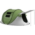 thumbnail image 2 of Outsunny Camping Tent with Porch and Carry Bag, 3000mm Waterproof, Green, 2 of 9
