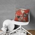 thumbnail image 7 of Valentine's Day Red Love Heart Decorative Black White Buffalo Plaid Check Stripes Throw Pillow Covers 18 X 18 Inch, Set Of 4, Linen Study Sofa Cushion Cover Indoor Living Room Home Decor, 7 of 7