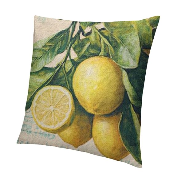 Lemon Pillow Cover Summer Decor Farm Decorative Cushion Case for Sofa Couch Vintage Fruit Decorations Throw Pillowcase