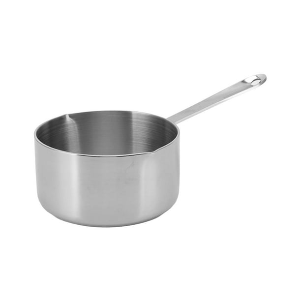 Mini Cacerola para salsa, Olla de Leche de Fondo Plano de Acero inoxidable, Olla Pequeña de Acero inoxidable, Cacerola de Acero inoxidable Con orificio para Colgar en la Boca de