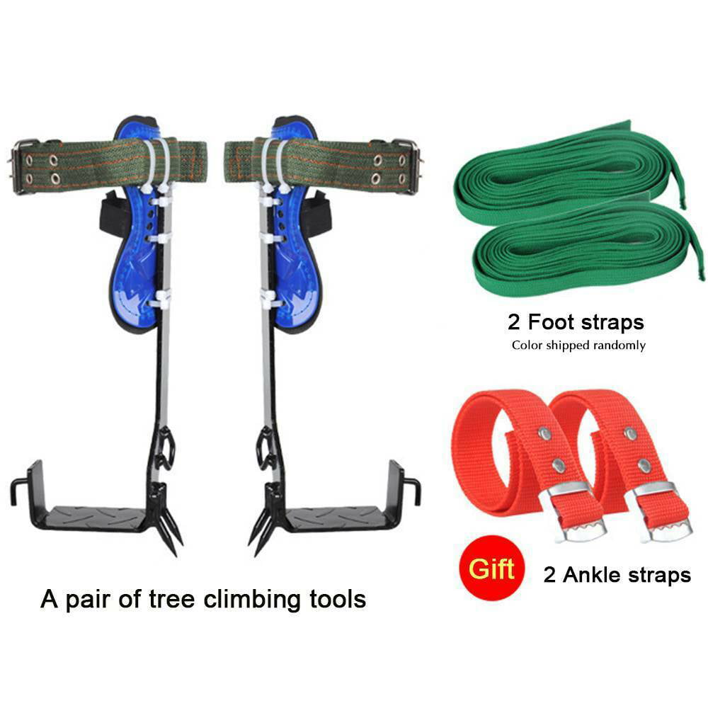 Tree Climbing Spurs Spikes Outdoor Claw Tools Adjustable Safety Lanyard Rope Bag 
