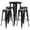Black, variant on Flash Furniture Commercial Grade 24" Round Black Metal Indoor-Outdoor Bar Table Set with 4 Square Seat Backless Stools