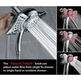 thumbnail image 3 of KESTE High Pressure Shower Head, 2 in 1 Rainfall Shower Heads with 9 Mode Adjustable handheld Showerhead, Dual Showerhead with Anti-Clog Nozzles and 60” Hose, Silver, 3 of 6