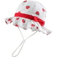 thumbnail image 6 of CoCopeaunts Baby Bucket Hats for Girls Lovely Bow Strawberry Bucket Cap Large Brim Baby Fisherman Hat Adjustable Chin Strap, 6 of 8