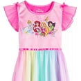thumbnail image 3 of Disney Girls' Fantasy Nightgown Princess Dress Pajama, Rainbow - Princesses, Size 6, 3 of 4