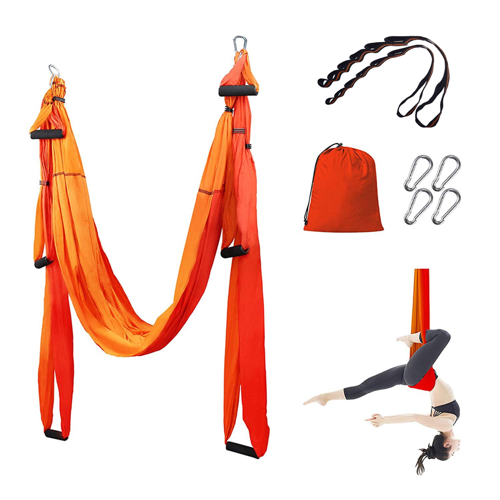 Full Set 6 Handles Anti-gravity Aerial Yoga Ceiling Hammock Flying Swing U3U8