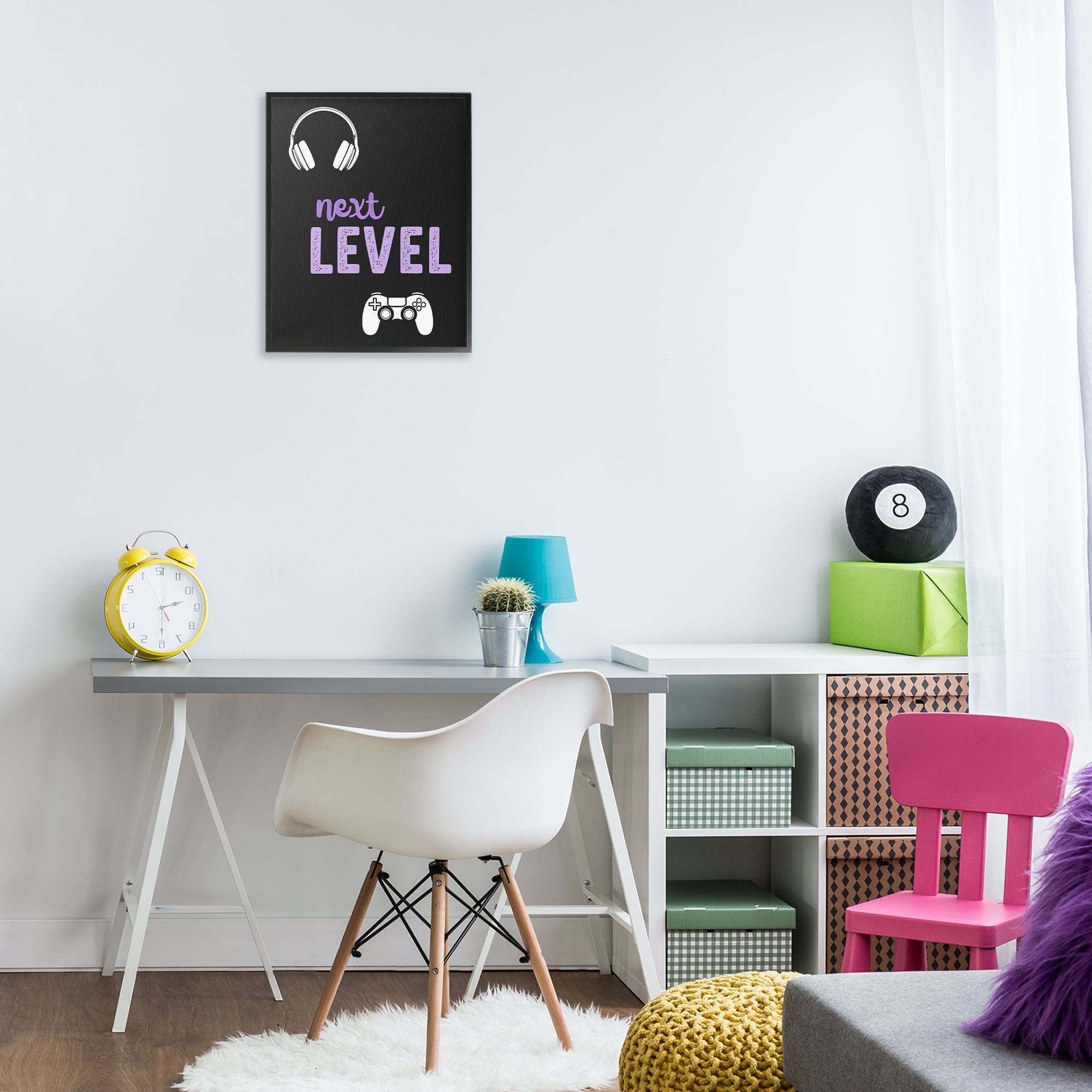 Next Level Headset & Controller Black Framed Giclee Art, design by Christine Simpson Art