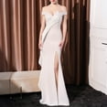 thumbnail image 2 of Kaemgyyd Wedding Guest Dresses for Women Fashion off Shoulder High Split Long Formal Party Dress Evening Gown, 2 of 5
