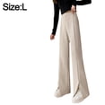 thumbnail image 2 of Pantalones Palazzo largos de pierna ancha e informales de cintura alta para mujer, pantalones de vestir de trabajo cómodos, 2 of 6