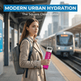 thumbnail image 4 of Clean Bottle 25 oz Tritan Square BPA-Free Water Bottle with Easy-Clean Design and Leak-Proof Cap Raspberry, 4 of 5